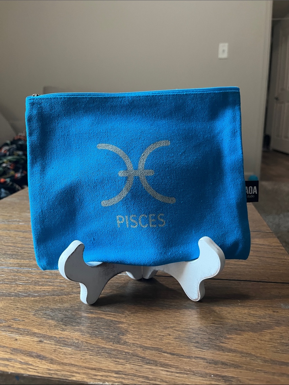 Blue Pisces Zodiac Canvas Pouch